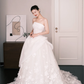 3D Floral Ball Gown Wedding Dress Strapless Satin Bridal Gown  NV7253