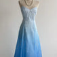 NiceVestidos-Blue and white exquisite floral fashion gradient tube top long floor-length ball gown graduation dress nv5523