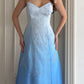NiceVestidos-Blue and white exquisite floral fashion gradient tube top long floor-length ball gown graduation dress nv5523
