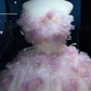 Ivory Pink Purple Ombre Strapless Princess Ball Gown 3D Flower Glitter Tulle Lace Long Evening Gown  NV7009