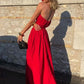 Red simple fashion long elegant evening dress wedding guest dress nv2966