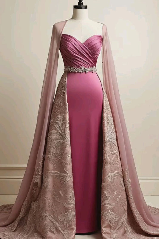NiceVestidos-Pink, Luxurious, Gorgeous, And Exquisitely Beaded Satin Prom Dress NV6128