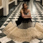 Black elegant strappy tulle long ball gown evening dress nv2956