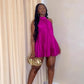 Pink halter short mini homecoming dress birthday party dress nv2876