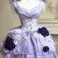Blue/Green/Purple Floral Short chiffon Homecoming Dress Prom Dress Birthday Dress nv4824
