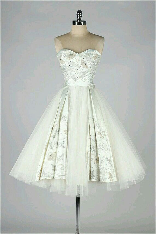 NiceVestidos--Light Green Floral Short Tulle Midi/Crop Homecoming Dress Nv5593