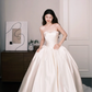Strapless Satin Ballgown Wedding Dress, Ivory Princess Bridal Gown  NV7284