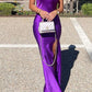 Elegant purple backless ball gown purple wedding guest attire evening dress party dress nv1851