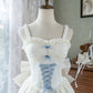 White Sweet Bow Long Satin chiffon Prom Dress Evening Dress Birthday Dress Adult Dress nv4195