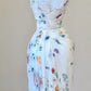 NiceVestidos--Fresh Art Style：Floral Chiffon Waist - Cinched Sleeveless Floor - Length Creative Evening Dress NV5811