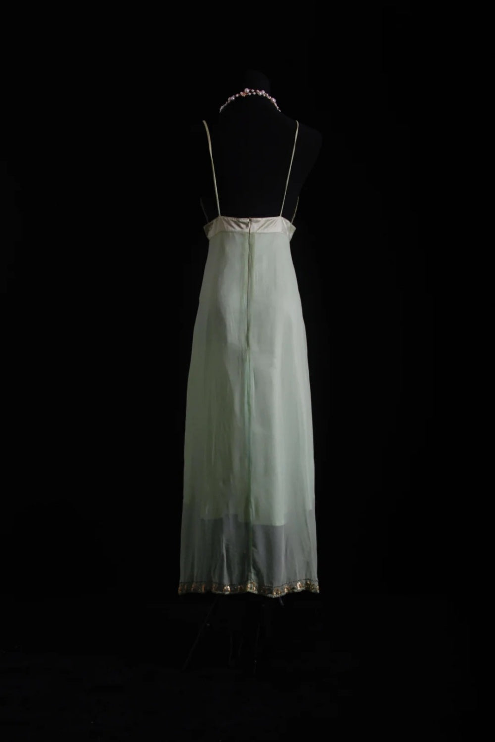 NiceVestidos--Dreamy Handmade Beaded Now trending Niche Luxury Fairy Tale Mint Green Chiffon Beaded Bird Appliqué Spaghetti Strap Slim Long Prom DressNV5792