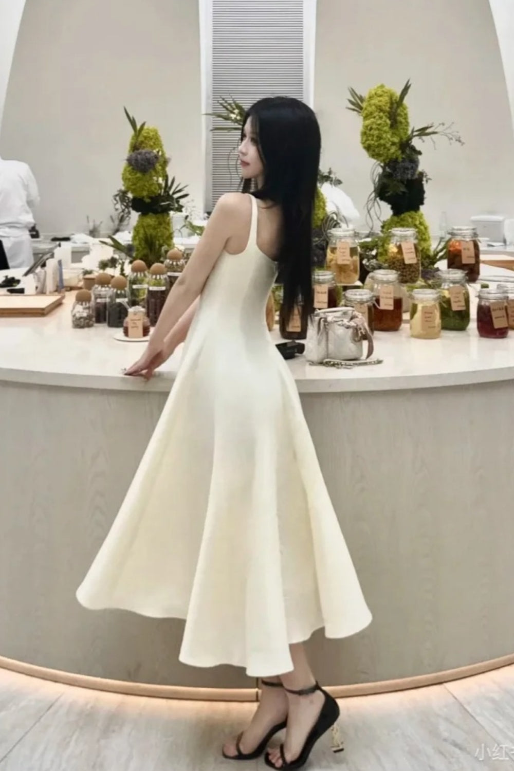 NiceVestidos--Mid-length homecoming dress birthday dress gentle white dress satin NV5670