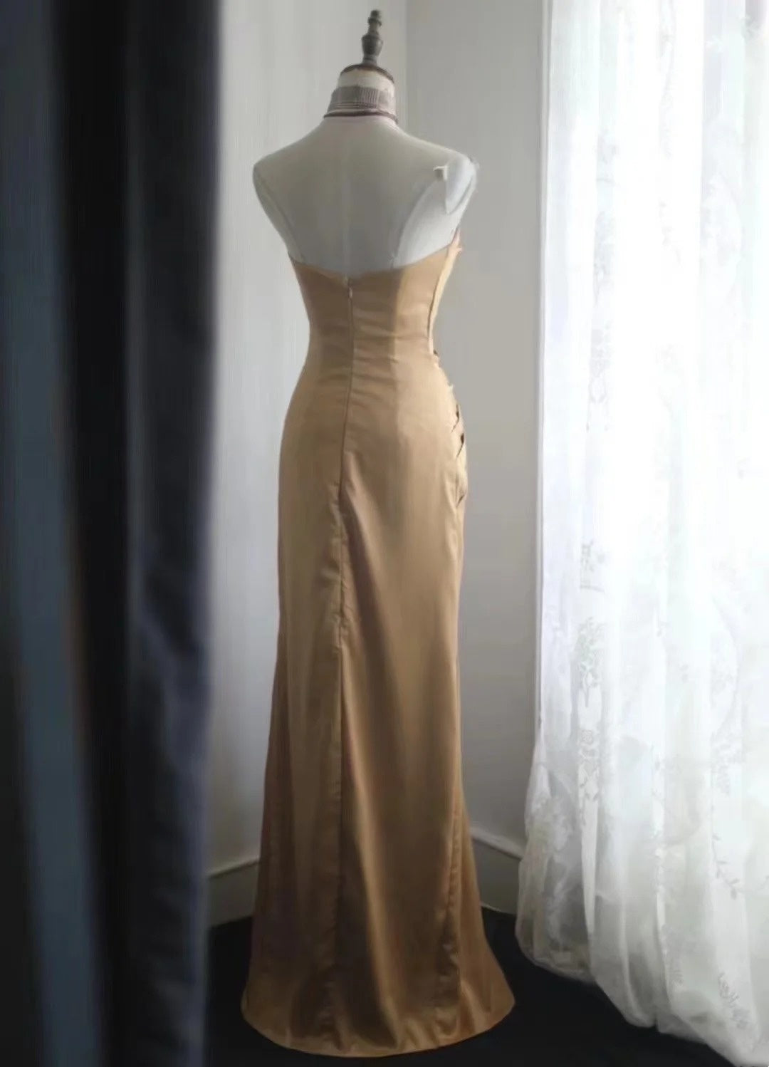 Formal long satin retro dress NV6586