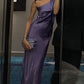 Purple simple elegant fashion slim fit long satin ball gown evening dress party dress nv2113 nv2363