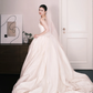 Sweetheart Neck Satin Wedding Gown, Boned Corset A Line Bridal Dress with Train  NV7350