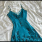 Blue fashion elegant delicate beading spaghetti straps long chiffon elegant ball gown evening dress party dress nv3681