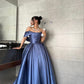 Purple Simple Elegant Short Sleeve A-Line Long Prom Dress Evening Dress Party Dress nv2522