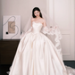 Strapless Satin Ballgown Wedding Dress, Ivory Princess Bridal Gown  NV7284