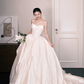 Sweetheart Neck Satin Wedding Gown, Boned Corset A Line Bridal Dress with Train  NV7350