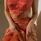 Orange Beaded Long Satin prom dress Evening Dress Party Dress nv4589
