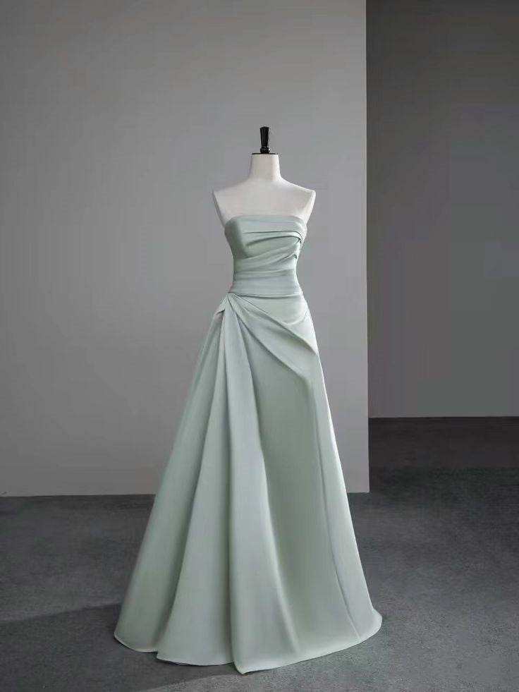 Light green simple elegant long ball gown evening dress nv2964