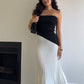 Black and white simple elegant tube top long prom dress evening dress party dress homecoming dress nv2181