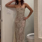 Off-white Elegant Lace Bodycon Dress Long Birthday Party Dress Evening Dress Maxi Dress nv2728