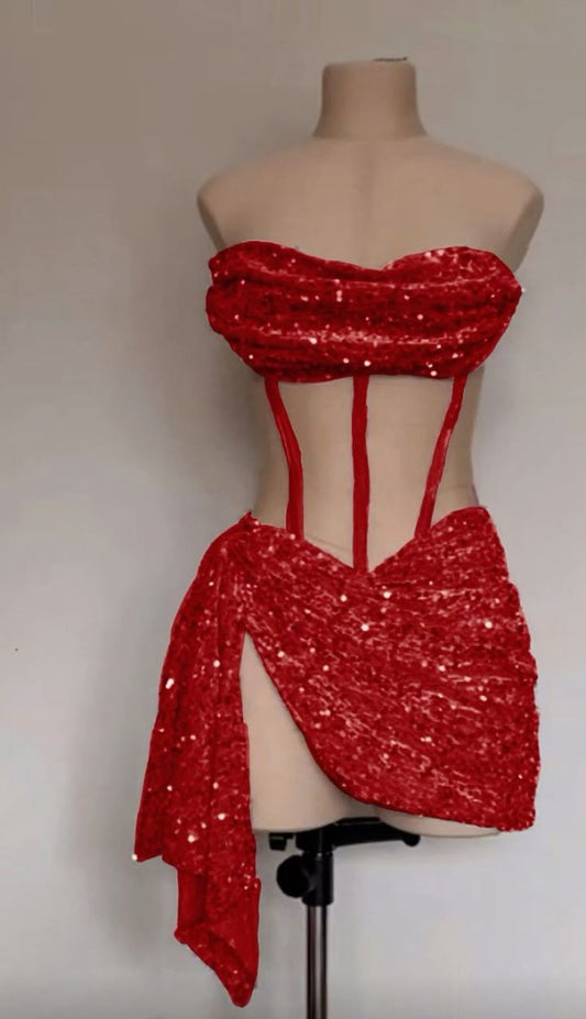 Red/Pink Fashion Sparkling Short Homecoming Dress Cocktail Party Dress nv4793