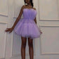 Purple Fashion Tulle Cute Short Tulle Elegant Fairy Homecoming Dress Prom Dress Evening Dress Party Dress nv3294