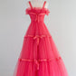 NiceVestidos-Pink long tulle formal prom dress nv5478