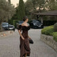 Brown Off Shoulder Slim Fit Long Satin Ball Gown Evening Dress Party Dress nv2276