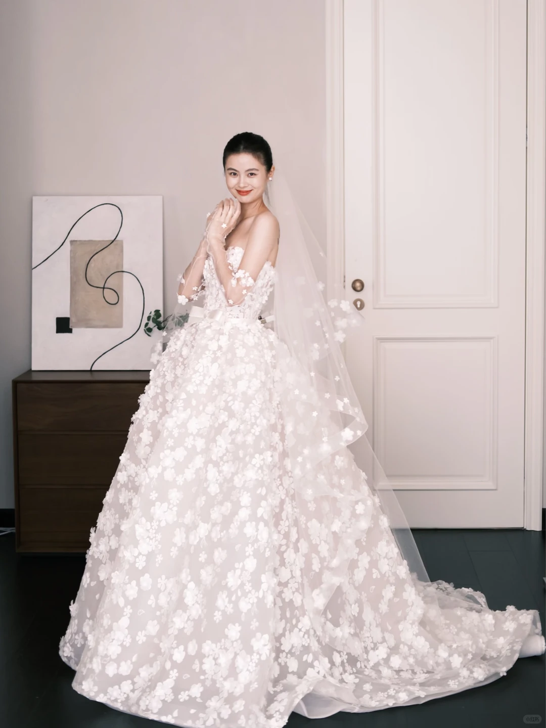 3D Floral Sweetheart Ballgown Wedding Dress Strapless Bridal Gown  NV7262