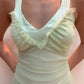 NiceVestidos--SSleeveless Light Green Tulle Halter A - line Floor - length Evening Dress NV5773
