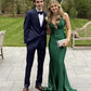 Green sexy elegant deep V neck floor length mermaid long ball gown evening dress party dress nv2444