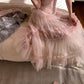 Pink long chiffon evening gown NV6745