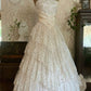 White lace long tulle ball gown evening gown wedding dress nv2983