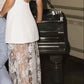 White Fashion Elegant Lace Satin Long Wedding Dress Ball Gown Evening Dress Party Dress nv4221