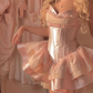 Pink Fashion Satin Lace Short Homecoming Dress Birthday Party Dress nv4695