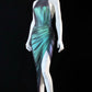 Purple Teal Shiny Charming Short Satin Sexy Prom Dress Evening Dress Party Dress nv5140