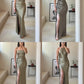 Green Elegant Romantic Fashion Long Satin Bridesmaid Dress Prom Dress Evening Dress Party Dress Graduation Dress Prom Dress Wedding Mother Dress nv4042