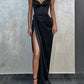 Black Mermaid Spaghetti Strap Long Evening Ball Gown nv2005
