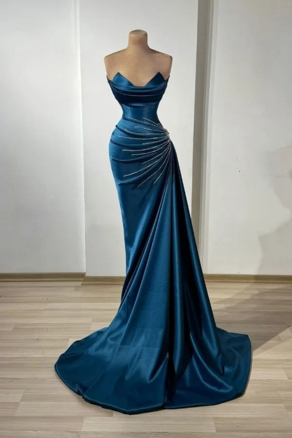 NiceVestidos-Blue Fashion Long Floor-Length Prom Dress NV6103