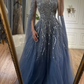 NiceVestidos-_Blue, Exquisite, Luxurious, Long Tulle Gown NV6074