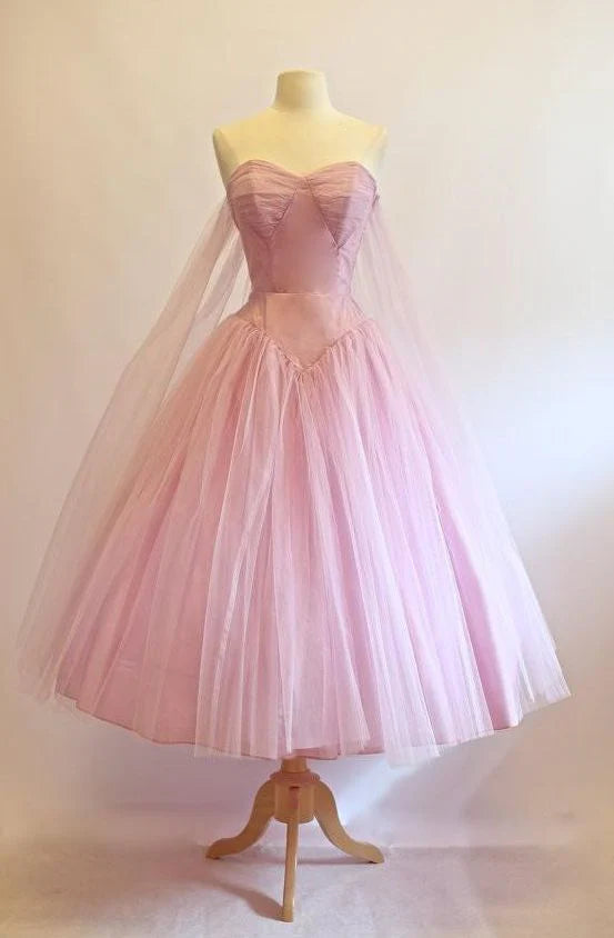 Pink cute prom dress sweetheart birthday dress retro homecoming dress nv2135