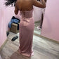 Pink Gorgeous Shiny Exquisite Beaded Long satin Slit Elegant Sexy Ball Gown Evening Dress Party Dress nv4146