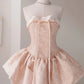 Pink Cute Sweet A-Line Strap Short Satin Tutu Homecoming Dress Birthday Party Dress nv3655