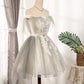 Vintage A-line Off-shoulder Tulle Homecoming Dress Birthday Outfit Prom Dress nv2061