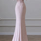 Pink Simple Mermaid Off-shoulder Sequined Long Ball Gown Evening Dress nv1918