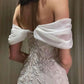 Gorgeous White Off Shoulder Beaded Applique Long Ball Gown Wedding Dress nv1811