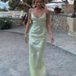 Sage Green Sparkling Spaghetti Strap Sequined Long Party Dress Evening Gown Prom Dress nv2211